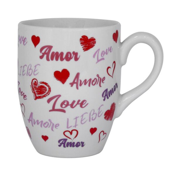 Caneca De Porcelana Estampada Love 350ml