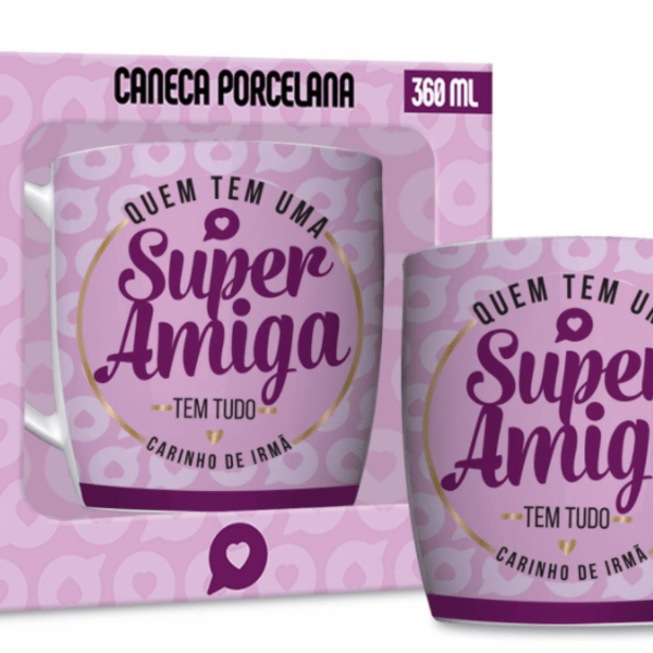 Caneca De Porcelana Família 360ml - Brasfoot - Amiga