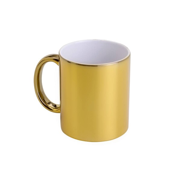 Caneca De Porcelana Luminus Dourada 325ml C/caixa De Presente