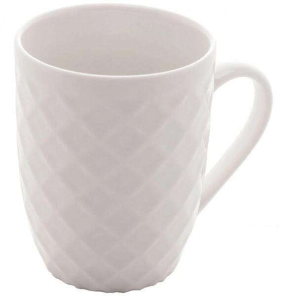 Caneca De Porcelana New Bone Diamond Branca 340ml - Lyor
