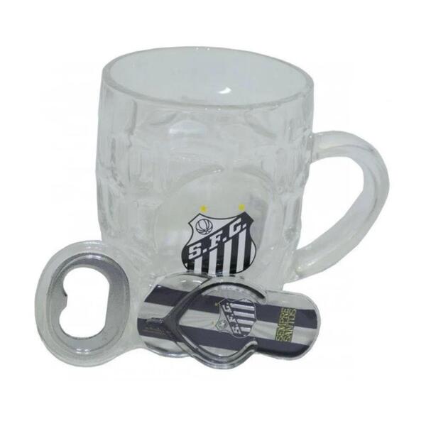 Caneca De Vidro 300ml Santos Com Abridor 815027 - Cebola
