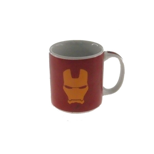 Caneca Decorativa Porcelana Homem De Ferro Vermelha 8x8x8cm