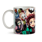 Caneca Demon Slayer Personagens Interior E Alça Branca