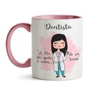 Caneca Dentista Rosa - Preto Liso