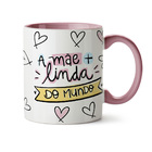 Caneca Dia Das Mães A Mãe Ta On Coração Interior E Alça Rosa
