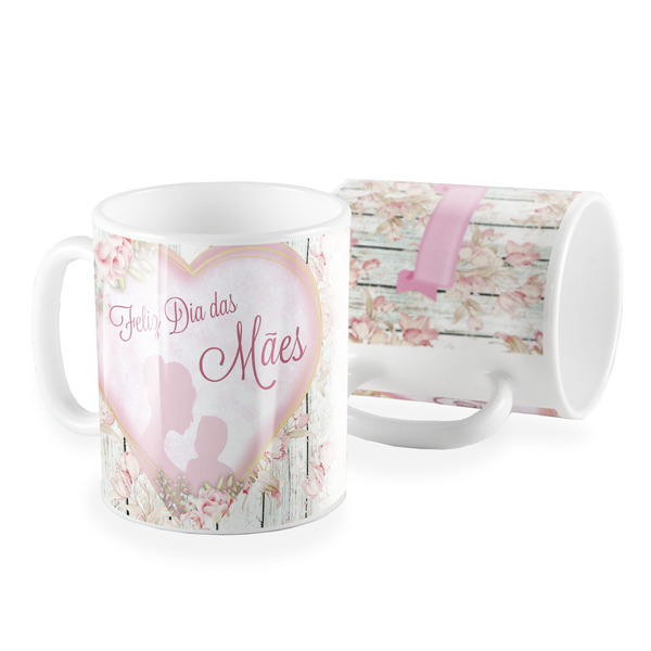 Caneca Dia Das Maes Madeira Floral
