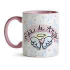 Caneca Dia Das Mães Mãe De Anjo Interior E Alça Rosa