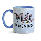Caneca Dia Das Mães Mãe De Menino Interior E Alça Azul Claro