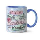 Caneca Dia Das Mães Mãe De Menino Interior E Alça Azul Claro