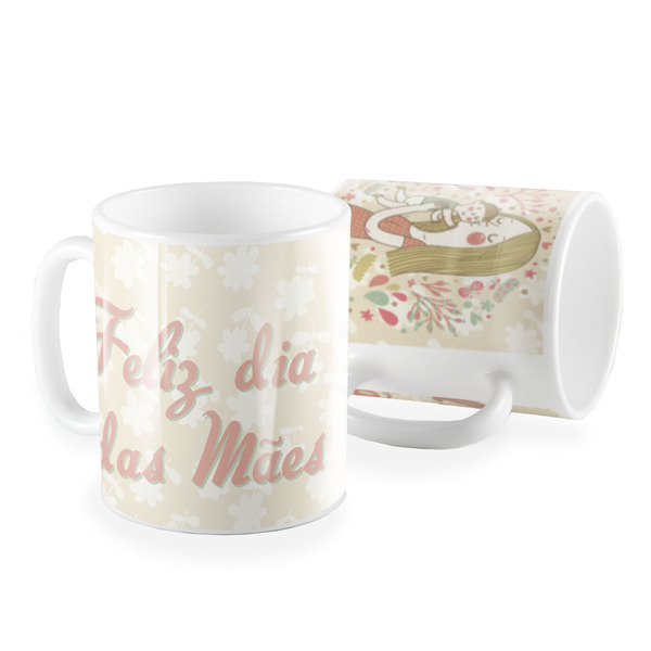 Caneca Dia Das Mães Floral Rosa
