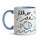 Caneca Dia Dos Pais - Filho De Peixe - Interior E Alça Azul C