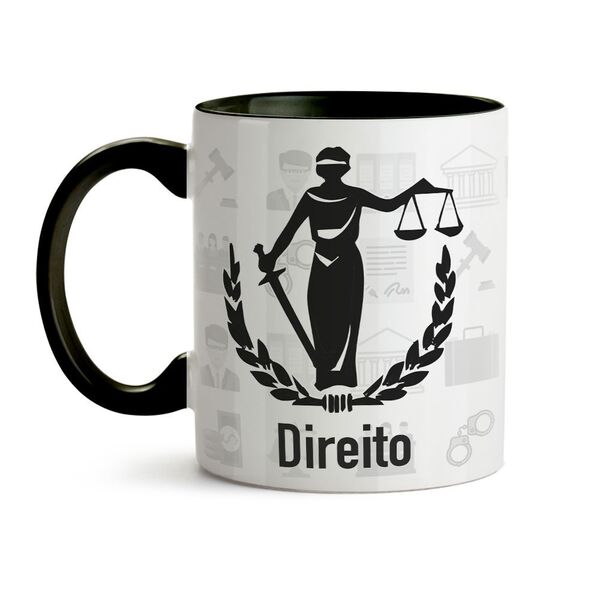 Caneca Direito Símbolo Com Nome - Interior E Alça Preta