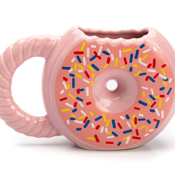Caneca Donuts Rosquinha Rosa Decorada Cerâmica 3d 400 Ml