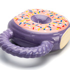 Caneca Donuts Rosquinha Roxa Decorada Cerâmica 3d 400 Ml