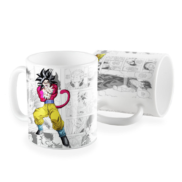 Caneca Dragon Ball Anime Geek Trunks Super Saiyan 4 Goku