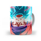 Caneca Dragon Ball Goku Sayjin Azul Interior E Alça Branca