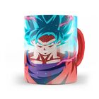 Caneca Dragon Ball Goku Sayjin Azul Interior E Alça Vermelho