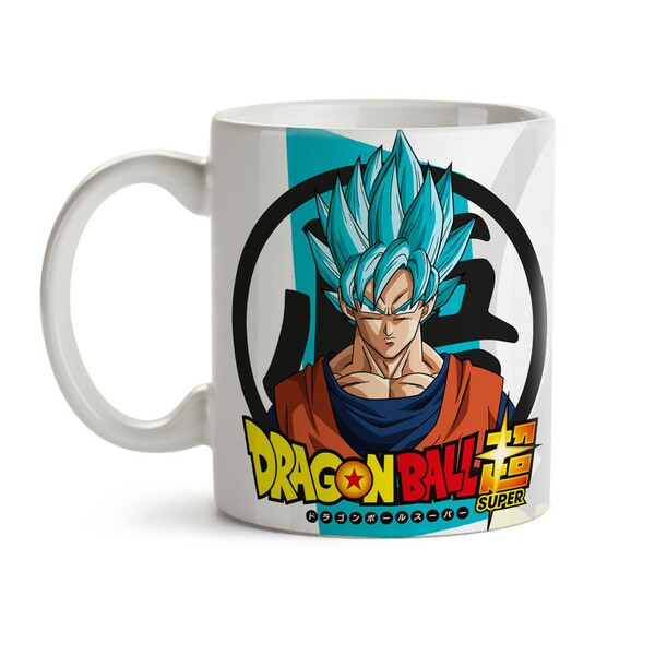Caneca Dragon Ball Super Goku Logo - Interior E Alça Branca