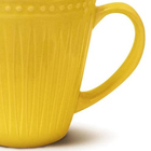 Caneca Em Cerâmica Amarela 300ml Corona Relieve