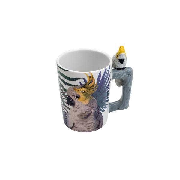 Caneca Em Cerâmica Bon Gourmet Cacatua 380ml