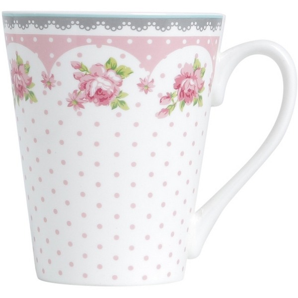 Caneca Em Porcelana Branca Slim Rose 2168 Lyor