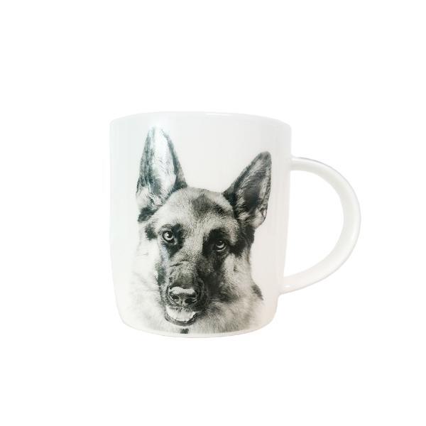 Caneca Em Porcelana I Love Dogs Pastor Alemão B 320ml Branca
