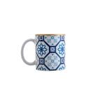 Caneca Em Porcelana Lyor Braga 330ml Branca E Azul