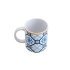 Caneca Em Porcelana Lyor Braga 330ml Branca E Azul
