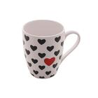 Caneca Em Porcelana Lyor Heart With Love 350ml Branca