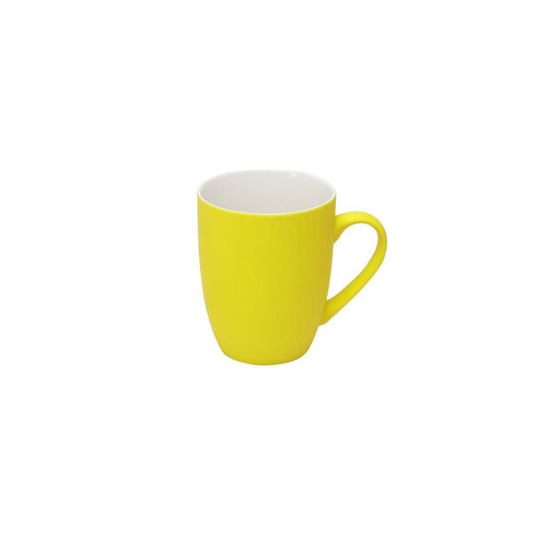 Caneca Em Porcelana Lyor Soft Touch 350ml Amarela