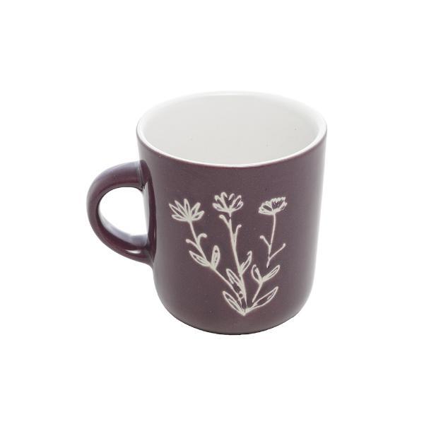 Caneca Em Porcelana Wolff Flowers 170ml Roxa