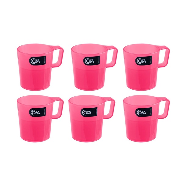 Caneca Empilhável Coza 250 Ml Casual Rosa - 6 Unidades
