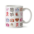 Caneca Enfermeira Com Nome Enfermagem Ícones Interior E Alça