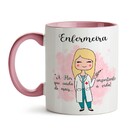 Caneca Enfermeira Rosa - Loiro Liso
