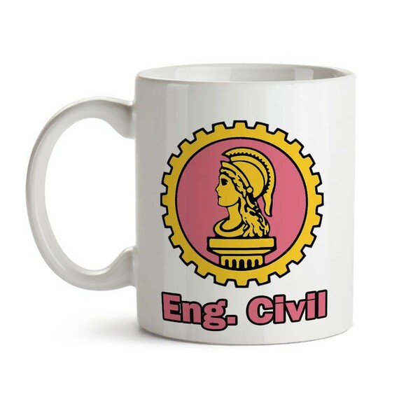 Caneca Engenharia Civil Símbolo E Ícones - Interior E Alça Br