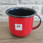 Caneca Esmaltada Ágata Xícara Com Alça Vermelha 350ml N8 Esma