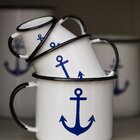 Caneca Esmaltada Branco Âncora - 370ml - N°8