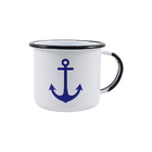 Caneca Esmaltada Branco Âncora - 370ml - N°8