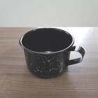 Caneca Esmaltada Grande Leiteira 600ml Caneca Rustico Preta