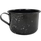 Caneca Esmaltada Grande Leiteira 600ml Caneca Rustico Preta