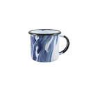 Caneca Esmaltada Luxo Marmorizada Azul 70ml Café Ágata