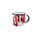 Caneca Esmaltada Luxo Marmorizada Vermelho 70ml Café Ágata