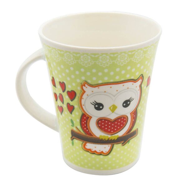 Caneca Estampada Coruja Cerâmica 350ml