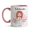 Caneca Esteticista Feminina Rosa Cabelo:ruivo