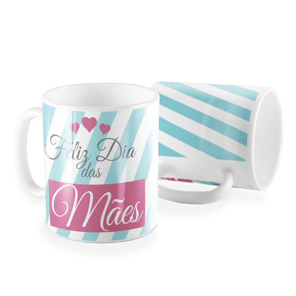 Caneca Feliz Dia Das Mães Listrado