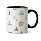 Caneca Fisioterapia Símbolo E Ícones Preto