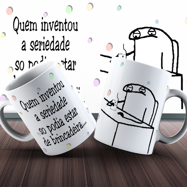 Caneca Flork 325ml Quem Inventou Serenidade Pronta-entrega