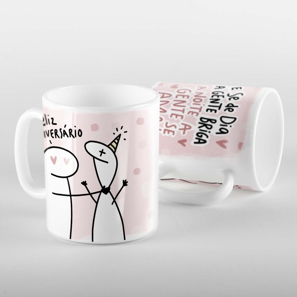 Caneca Flork Aniversário E Se De Dia A Gente Briga
