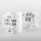 Caneca Flork Feliz Bastante Tempo De Muita Coisa