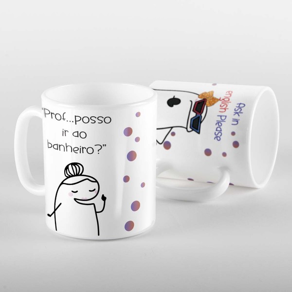 Caneca Flork Professora Posso Ir Ao Banheiro
